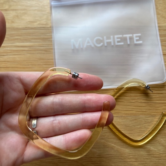 SOLD Machete Large Square Hoops NWT Transparent Yellow - Picture 10 of 13